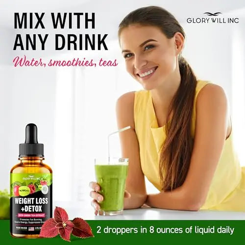 Glory Will Inc Weight Loss Drops Natural Detox Made in USA - Diet Drops for Fat Loss healthsupps.co.uk Au supplements