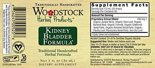 WOODSTOCK HERBAL PRODUCTS Kidney Bladder Formula, 1 FZ WOODSTOCK HERBAL PRODUCTS Au supplements