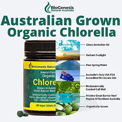 BioGenesis Chlorella Tablets, 600 Tablet Count (500mg) Biogenesis Au supplements