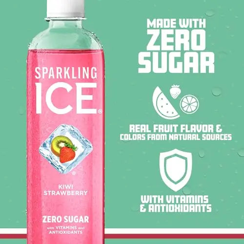 Sparkling Ice, Kiwi Strawberry Sparkling Water, Zero Sugar Flavored Water, with Antioxidant Sparkling ICE Au supplements