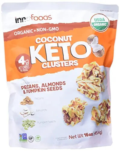 Inno Foods Organic Coconut Keto Cluster (Net Wt 16 Ounce), (Pack of 2) Inno Foods Au supplements