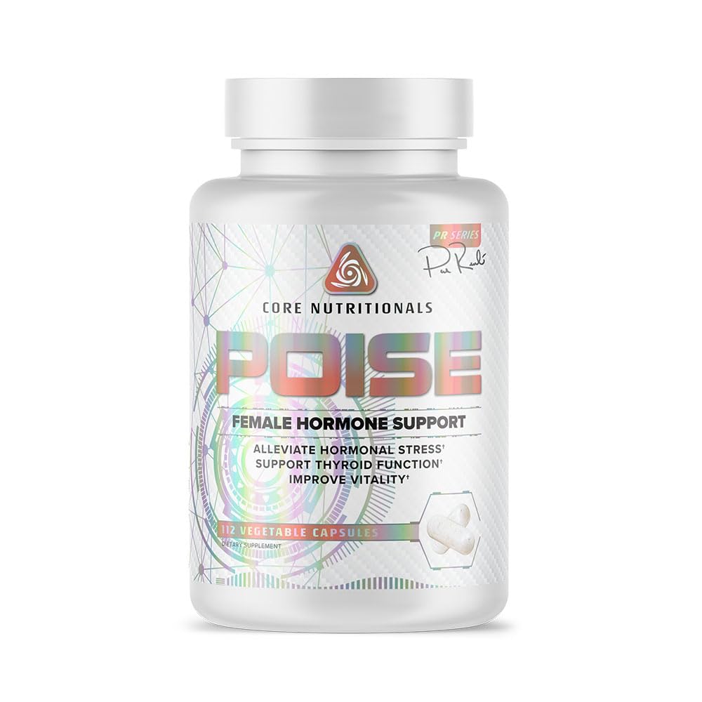 Core Nutritionals Poise Female Hormone Support | Thyroid Hormone Balance & Menstrual Support | with Magnesium & Iodine | Antioxidant Rich | 112 Vegetable Capsules Core Nutritionals Au supplements