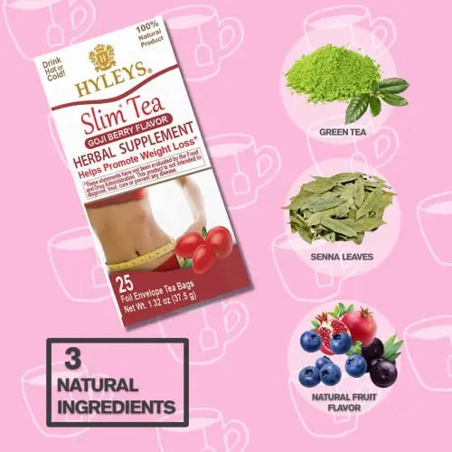 Hyleys Slim Tea Goji Berry Flavor - Weight Loss Herbal Supplement Cleanse and Detox Hyleys Tea Au supplements
