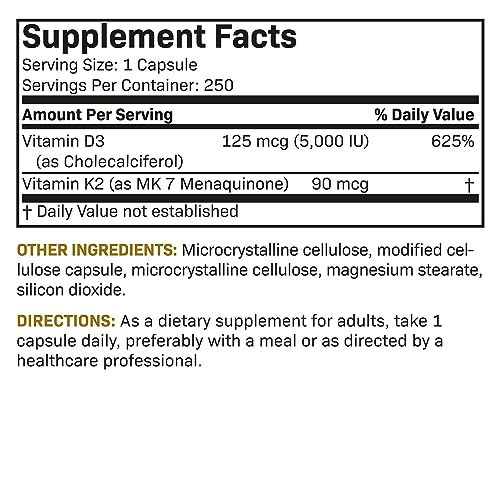 Futurebiotics Vitamin K2 (MK7) with D3 Supplement - Non-GMO Formula - 5000 IU Vitamin Futurebiotics Au supplements