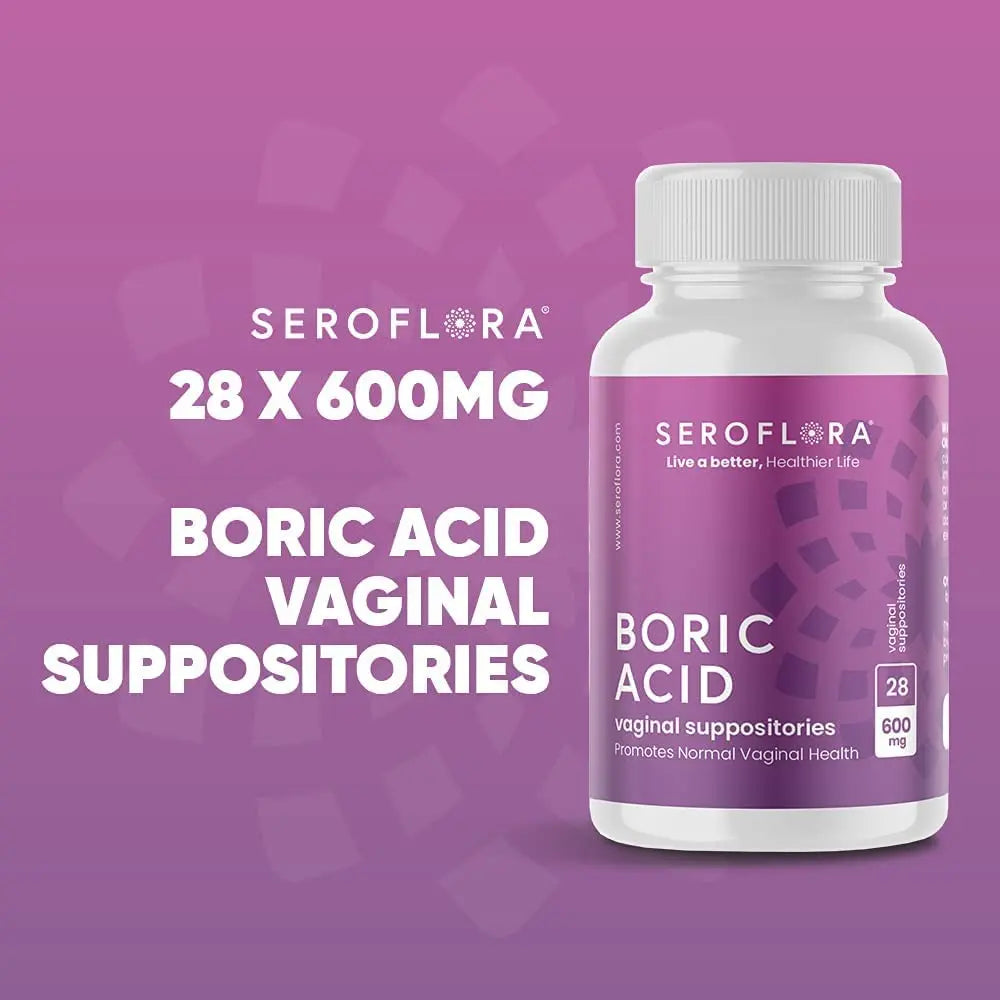 Seroflora Boric Acid Vaginal Suppositories 600 mg 28 Capsules - Boric Acid Pills for Women Seroflora Au supplements