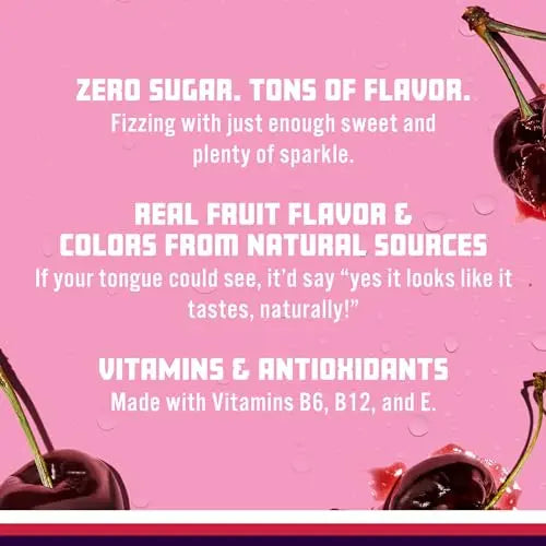 Sparkling Ice, Black Cherry Sparkling Water, Zero Sugar Flavored Water, with Vitamins Sparkling ICE Au supplements