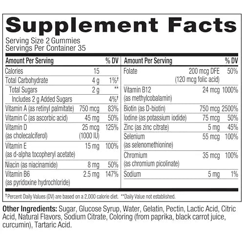 Olly Teen Girl Multi Gummy, Healthy Skin and Immune Support, 15 Essential Vitamins, Biotin, Zinc, Calcium, Chewable Multivitamin OLLY Au supplements
