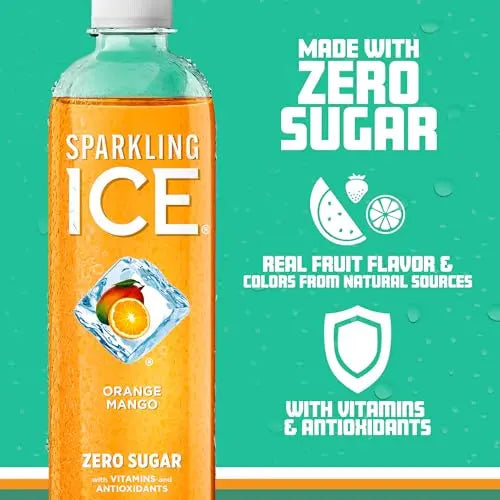 Sparkling Ice, Orange Mango Sparkling Water, Zero Sugar Flavored Water, with Vitamins Sparkling ICE Au supplements