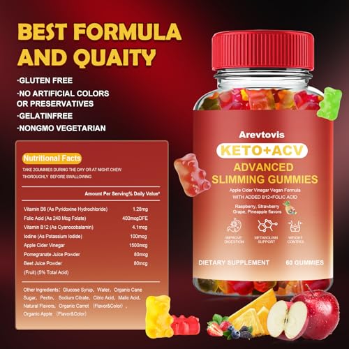 Arevtovis Apple Cider Vinegar Gummies - Boost Energy, Detox & Support Gut Health ACV Arevtovis Au supplements