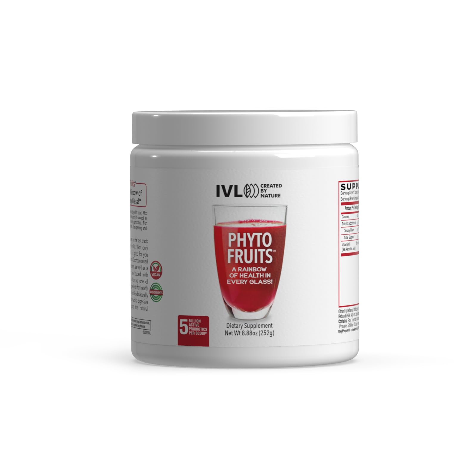 IVL - Phyto Fruits Superfood Powder - Support Energy - Digestive & Probiotic - Antioxidant - Vegan - 40 Fruits and Nutrients Plus 6 Probiotic Strains (30 Servings, 8.88 oz) IVL Au supplements