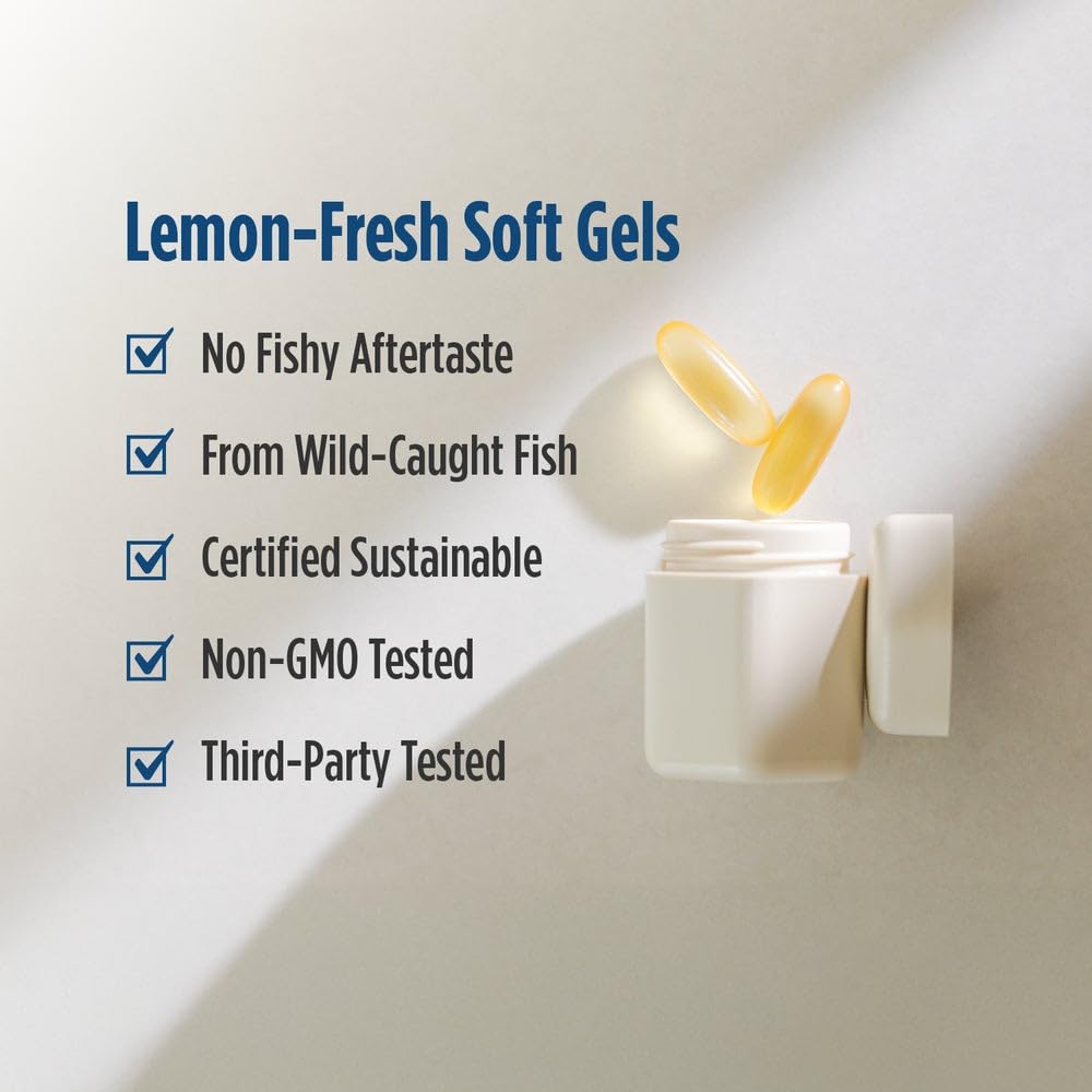 Nordic Naturals ProOmega, Lemon Flavor - 210 Soft Gels - 1000 mg Omega-3 - High-Potency Fish Oil with EPA & DHA - Promotes Brain, Eye, Heart, & Immune Health - Non-GMO - 105 Servings Nordic Naturals Au supplements
