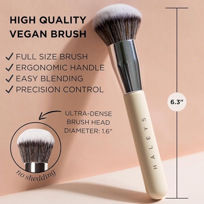 Haleys Beauty Kabuki Foundation Brush For Applying Powder, Foundation, Bronzer, Blush, and Mineral Make up, Soft Bristles, Seamless Blending, Makeup Brushes Essential, Vegan & Cruelty Free HALEYS Au supplements