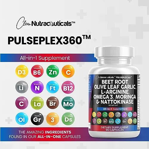 Beet Root Capsules 6000mg Olive Leaf 6000mg Nattokinase 4000 FU Clean Nutraceuticals Au supplements