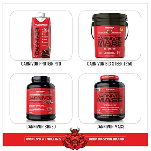 MuscleMeds, Carnivor Beef Protein Isolate Powder 56 Servings, Chocolate, 72 Ounce MuscleMeds Au supplements