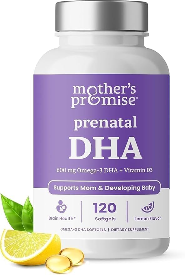 Prenatal DHA for Women 600mg + 400 IU Vitamin D3 | 120 Softgels | Supports Brain Health | Triglyceride Omega 3 Fish Oil DHA Prenatal Vitamins for Pregnancy & Nursing | 300mg per Capsule Mother's Promise Au supplements
