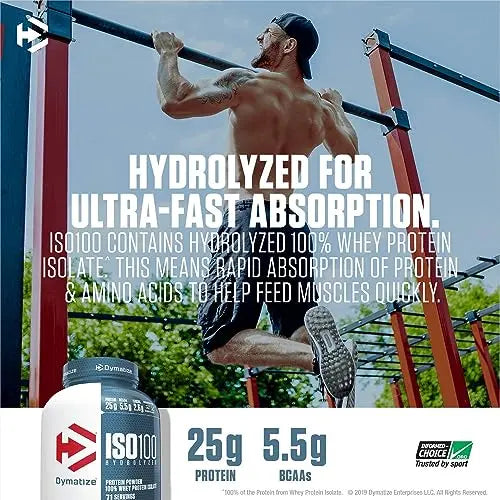 Dymatize ISO 100 Whey Protein Powder with 25g of Hydrolyzed 100% Whey Isolate Dymatize Au supplements