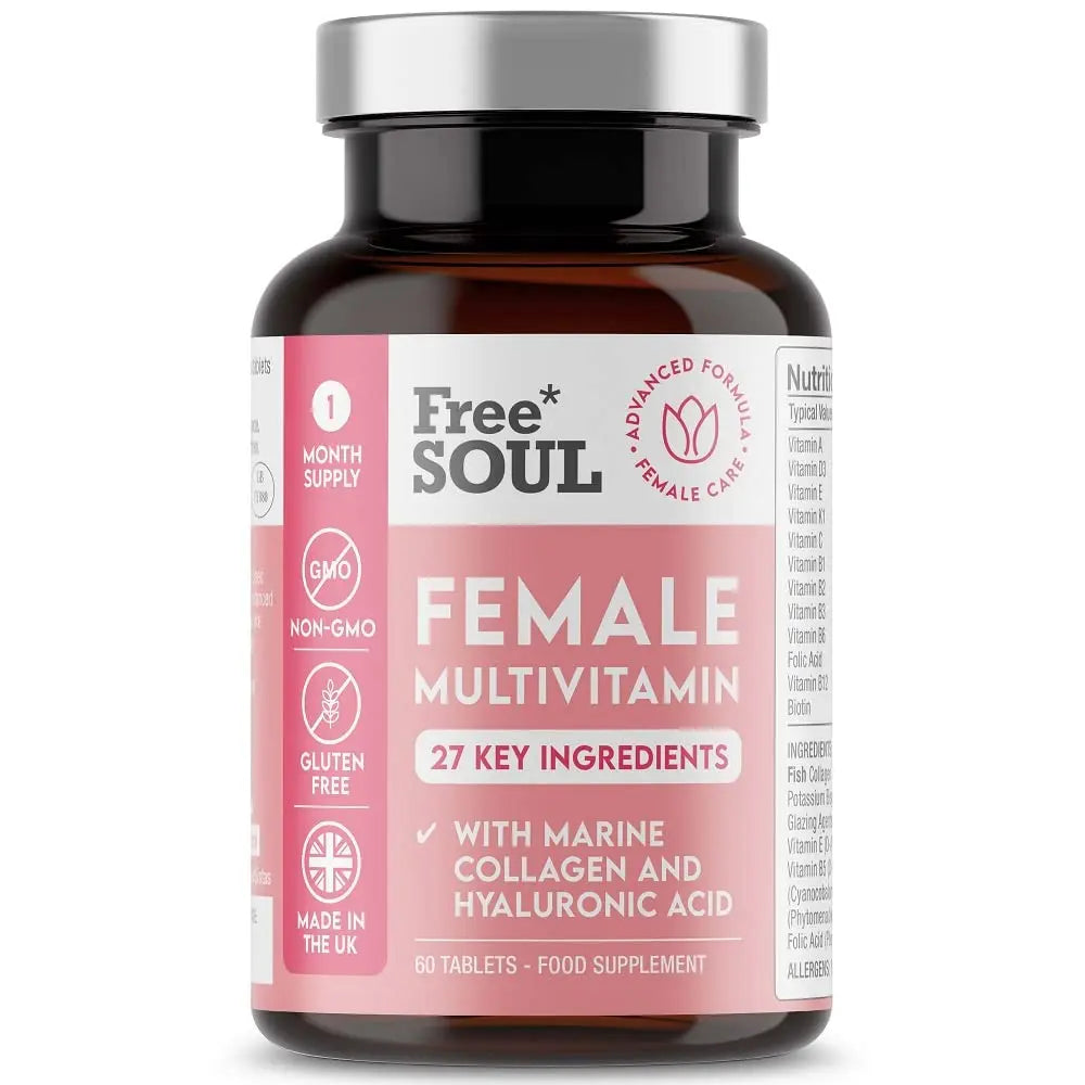 Women's Multivitamins and Minerals with Collagen & Hyaluronic Acid - 27 Essential Free Soul Au supplements