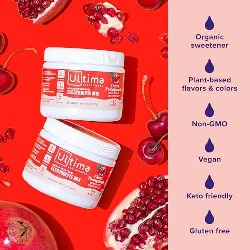 New Ultima Hydrating Electrolyte Powder, Cherry Pomegranate, 30 Servings 3.6 oz Ultima Replenisher Au supplements