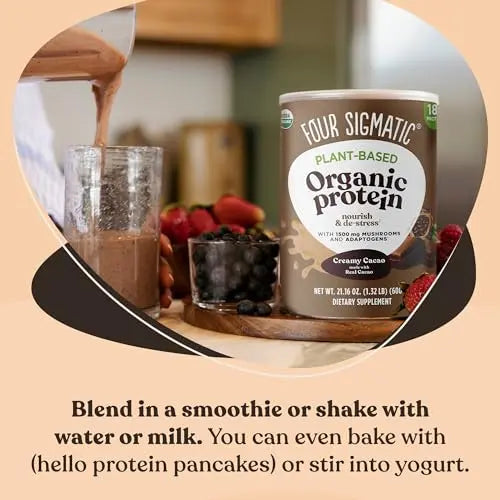 Four Sigmatic Organic Plant-Based Protein Powder Creamy Cacao Protein with Lion’s Mane Four Sigmatic Au supplements