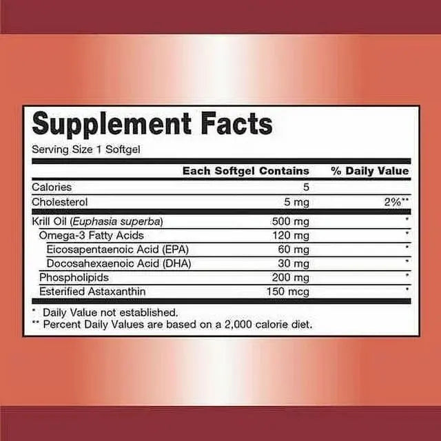 Kir-kland Signature Krill Oil 500 Milligram 160 Softgels healthsupps.co.uk Au supplements