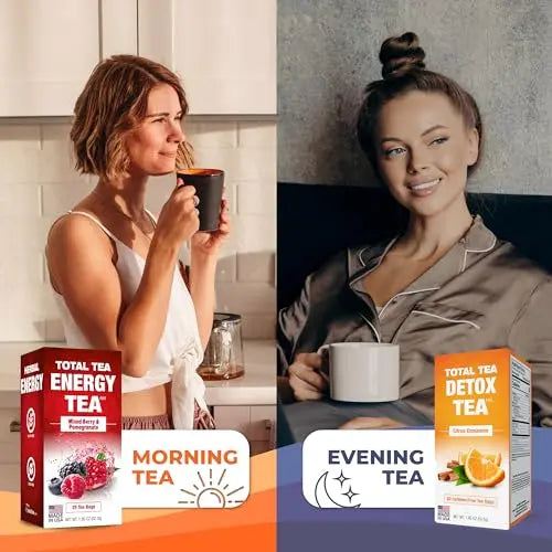 Total Tea Detox Tea & Energy Tea Set - 25 Day Detox Tea - Herbal SIim Tea Total Tea Au supplements