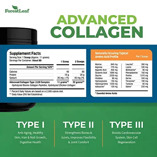 Collagen Peptides Powder Unflavored - Hydrolyzed Collagen Protein ForestLeaf Au supplements