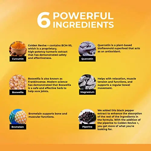 UpWellness Golden Revive + Joint Support with Quercetin, Magnesium, and Turmeric UpWellness Nutrient-Rich Living Au supplements