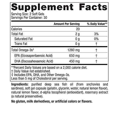 Nordic Naturals Ultimate Omega, Lemon Flavor - 60 Soft Gels - 1280 mg Omega-3 Nordic Naturals Au supplements