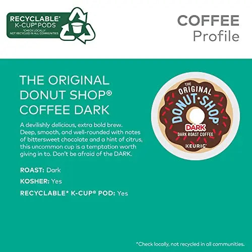 The Original Donut Shop Dark Coffee, Keurig Single-Serve K-Cup Pods, Dark Roast, 96 Ct The Original Donut Shop Au supplements