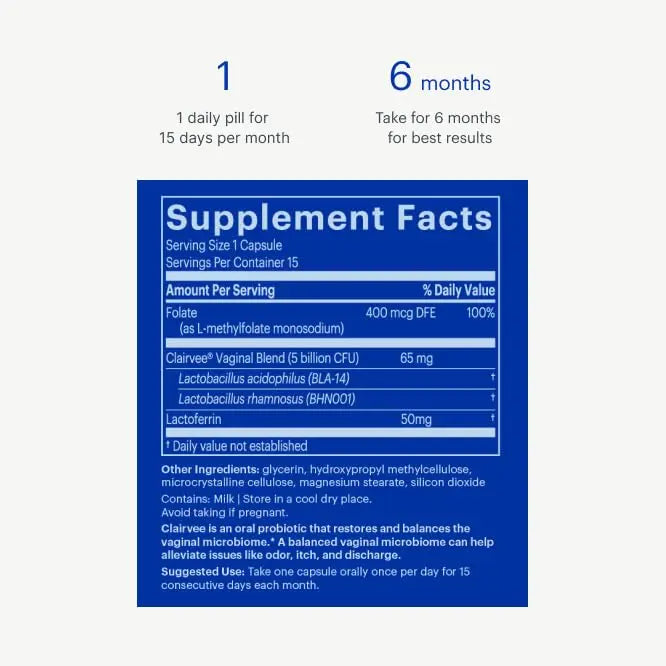 Bonafide Clairvee – Relief from Vaginal Odor^ – Hormone-Free, Drug-Free Vaginal Probiotic – Reduces Odor^ Bonafide Au supplements