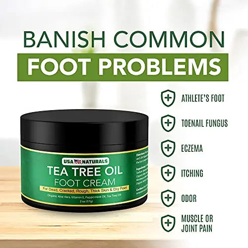 Tea Tree Oil Foot Cream For Dry Cracked Heels Repair - Natural Foot Cream For Dry Cracke USA Naturals Au supplements