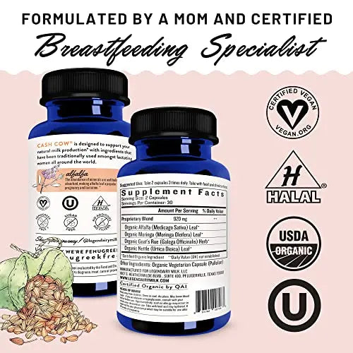 Legendairy Milk Cash Cow Lactation Supplement, Moringa, Alfalfa, and Goat's Rue Legendairy Milk Au supplements