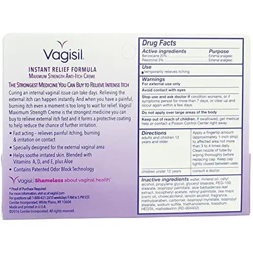 Vagisil Maximum Strength Anti-Itch Creme 1 oz (Pack of 3) Vagisil Au supplements