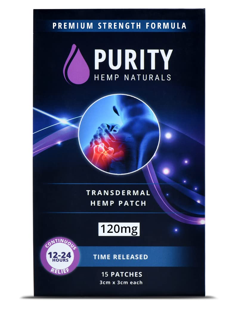 Body Discomfort Patch 120 mg - 15 ct (8 mg ea.) Lasts 24 Hours. Sweat & Water Resistant. Convenient & Discreet. For Use On Any Part Of The Body. Plant-Based Extended-Release Patch Purity Hemp Naturals Au supplements