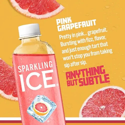 Sparkling Ice, Pink Grapefruit Sparkling Water, Zero Sugar Flavored Water, with Antioxidants Sparkling ICE Au supplements