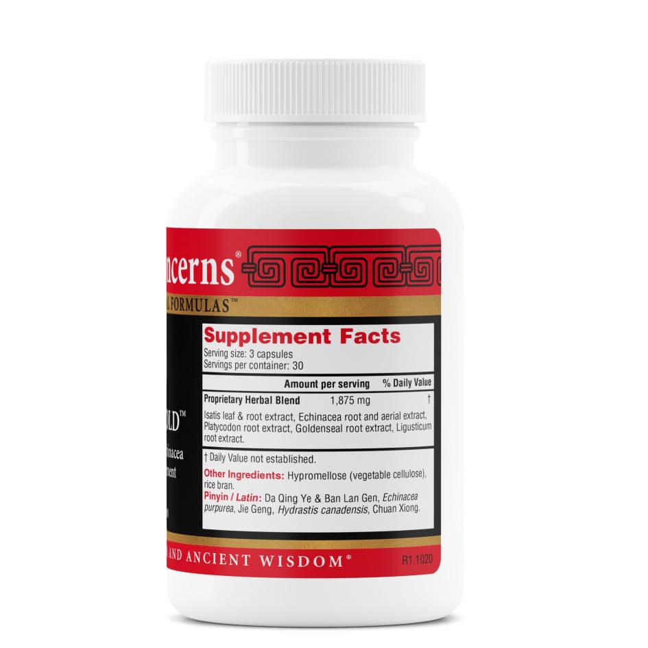 Health Concerns Isatis Gold - Immune System Support & Respiratory Tract Supplements - Echinacea, Platycodon, Goldenseal & Ligusticum Root Extract - 90 Capsules Health Concerns Au supplements