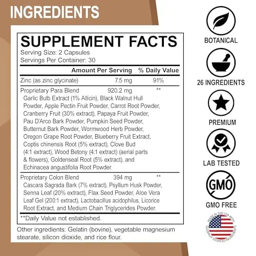 Colon Cleanse Pills Body Detox - Intestinal Guard Cleanser for Stomach - Natural Weight DR. BO Au supplements