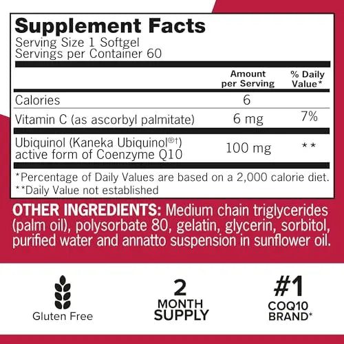 Qunol Ubiquinol CoQ10 100mg Softgels, Qunol Mega Ubiquinol 100mg - Superior Absorpti Qunol Au supplements
