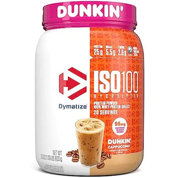 Dymatize ISO100 Hydrolyzed 100% Whey Isolate Protein Powder in Dunkin' Cappuccino Dymatize Au supplements