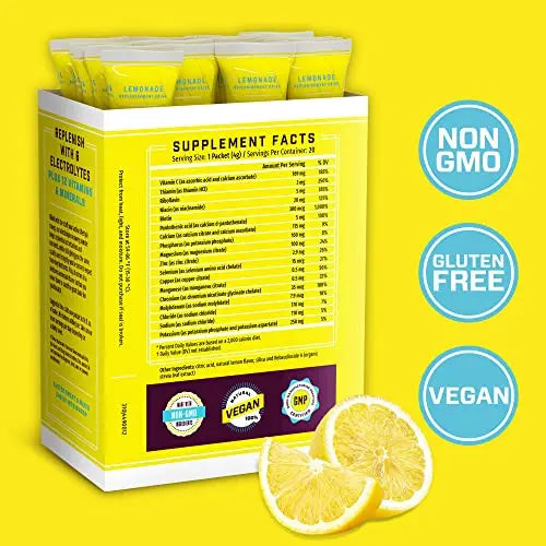 KEY NUTRIENTS Multivitamin Electrolytes Powder Packets - Refreshing Lemonade 40 Pack Hydration Packets - Travel Hydration Powder - No Sugar, No Calories, Gluten Free - Made in USA KEY NUTRIENTS Au supplements