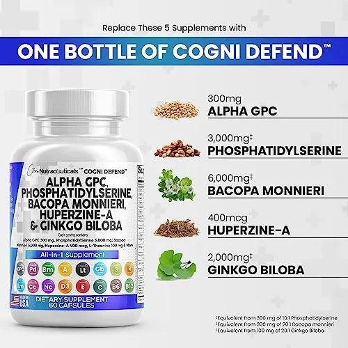 Alpha GPC Choline 300mg Phosphatidylserine 3000mg Bacopa Monnieri Clean Nutraceuticals Au supplements