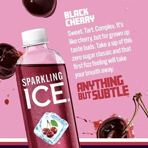 Sparkling Ice, Black Cherry Sparkling Water, Zero Sugar Flavored Water, with Vitamins Sparkling ICE Au supplements