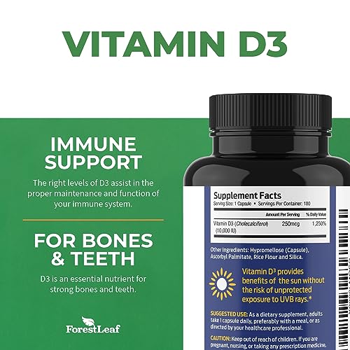 ForestLeaf - Vitamin D3 IU Weekly Supplement (Unflavored -10000-180 Count) ForestLeaf Au supplements