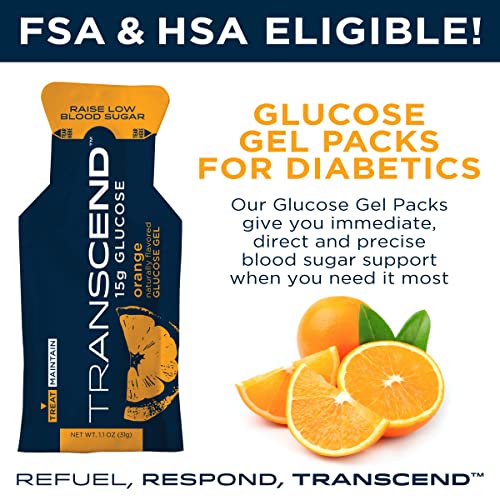 Transcend Glucose Gel Packs - Orange, 30 Pack (1.1oz each) - FSA/HSA Transcend Au supplements