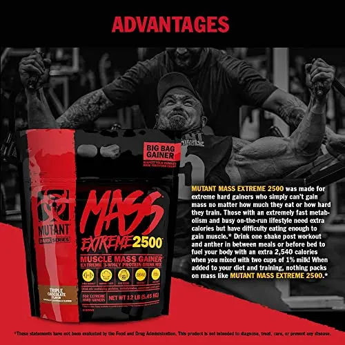 Mutant Mass Extreme Gainer Whey Protein Powder, Build Muscle Size & Strength with High Mutant Au supplements