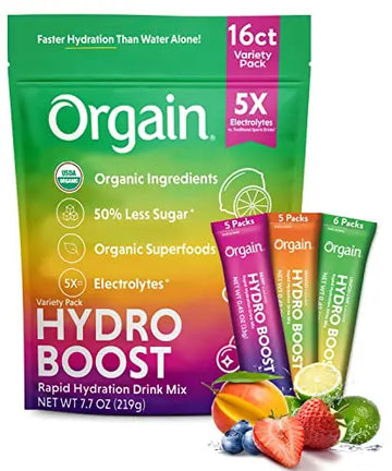 Orgain Organic Hydration Packets, Electrolytes Powder - Variety Pack Hydro Orgain Au supplements