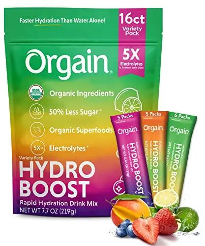 Orgain Organic Hydration Packets, Electrolytes Powder - Variety Pack Hydro Orgain Au supplements