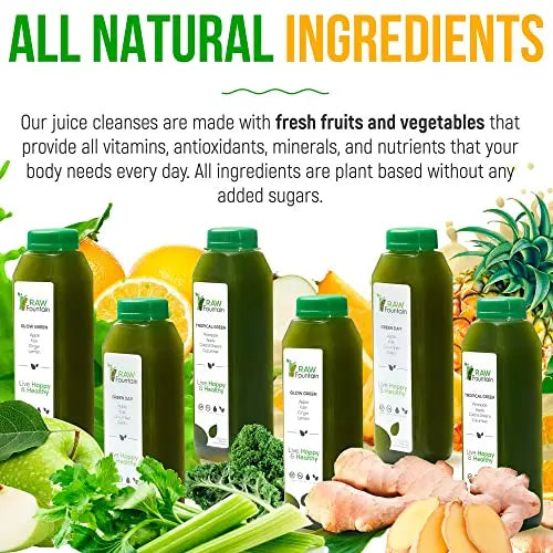 Raw Fountain 7 Day Green Juice Cleanse, All Natural Raw, Vegan Detox, Cold Pressed Raw Fountain Au supplements