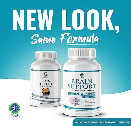 1 Body Brain Support: Twin Pack - 90 Capsules Each - Alpha GPC 1 Body Au supplements