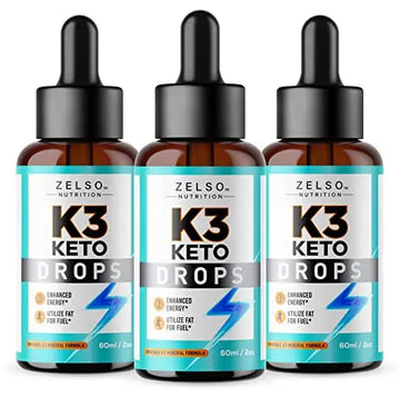 (3 Pack) K3 Keto Drops for Weight Loss - Fat Burner & Metabolism Booster | Advanced Keto ZELSO Au supplements